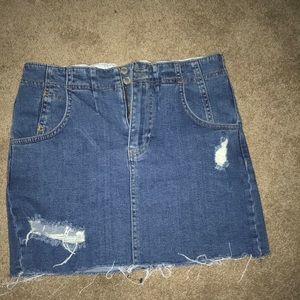 Free people denim jean skirt destroyed 4